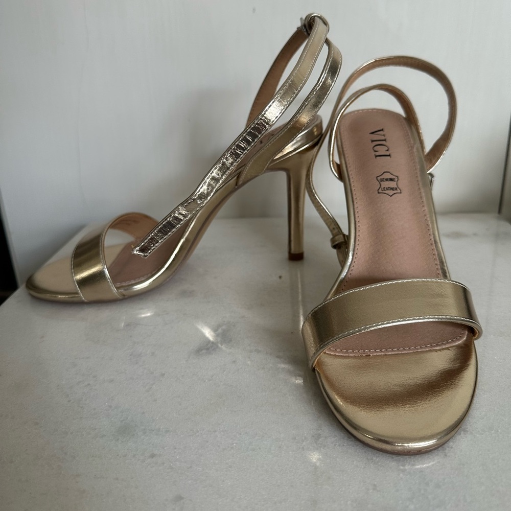 Brand New Vici Dolls Metallic Gold Heels